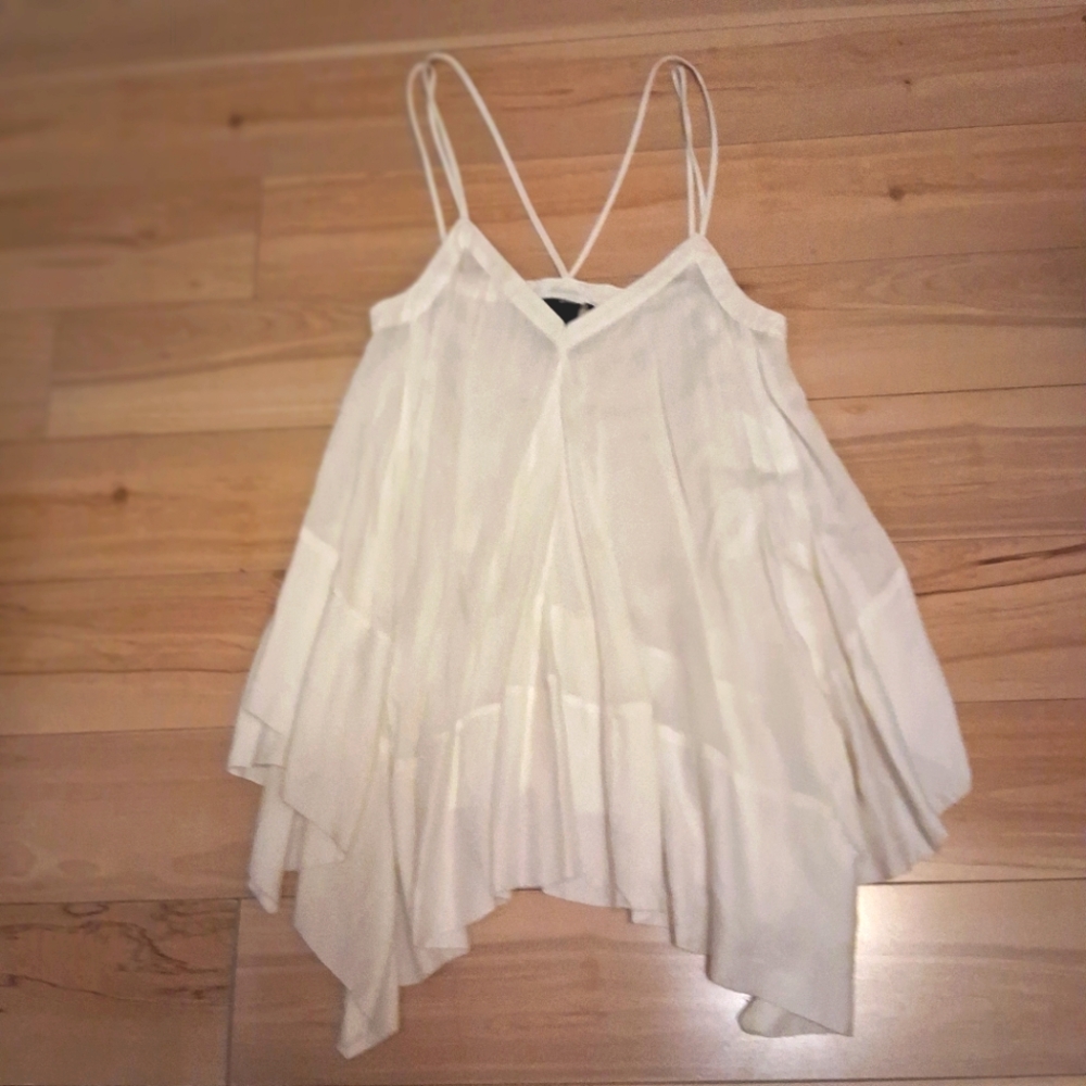 H&M CREAM FLOWY CAMISOLE TOP